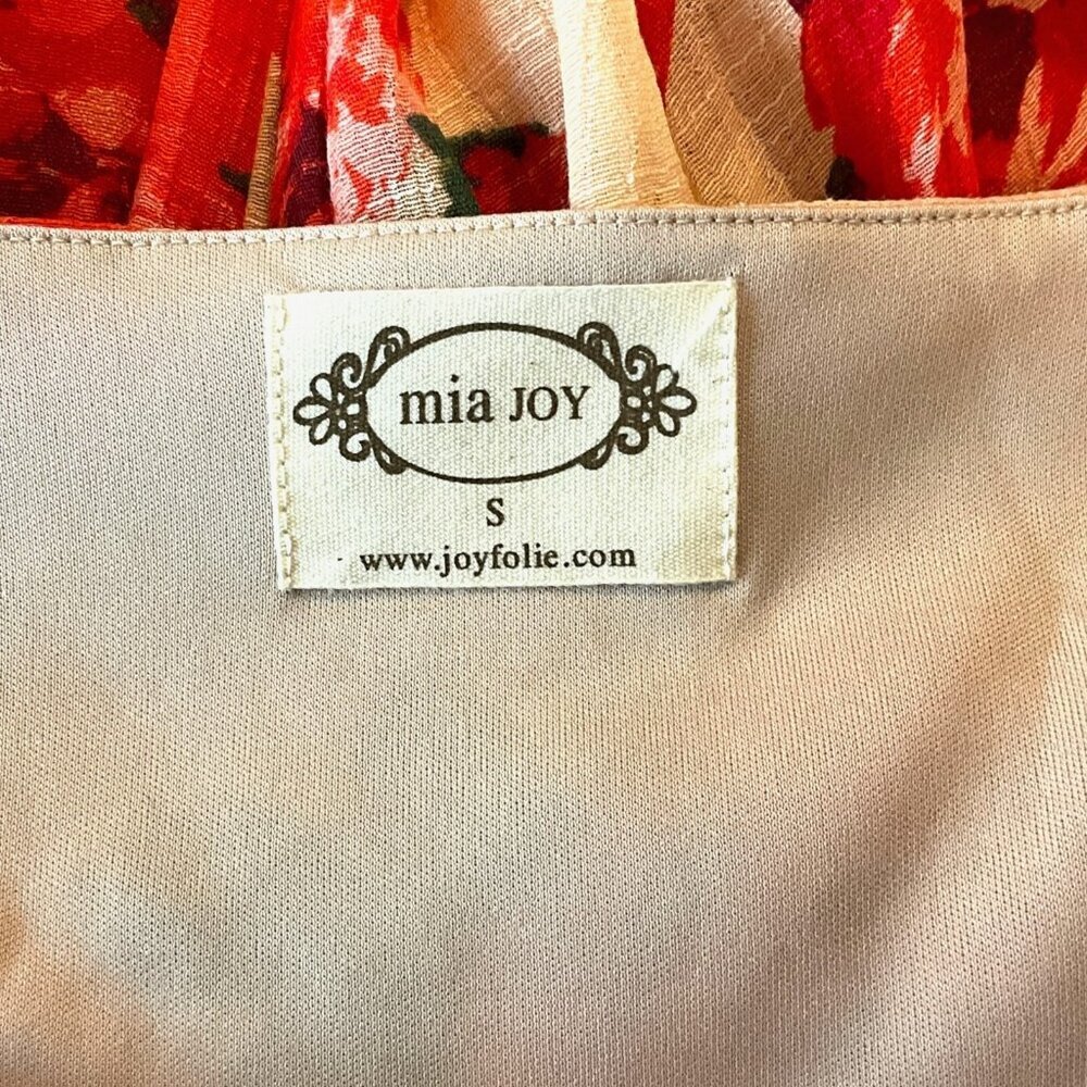 Joyfolie Mia Joy Aniya Dress Red Greta Floral Wrap Maxi Long Sleeve Size S - Picture 13 of 14